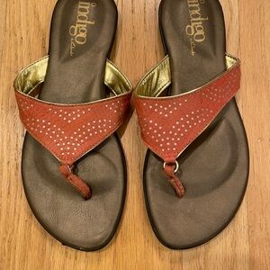 Clarks padded coral pink sandals